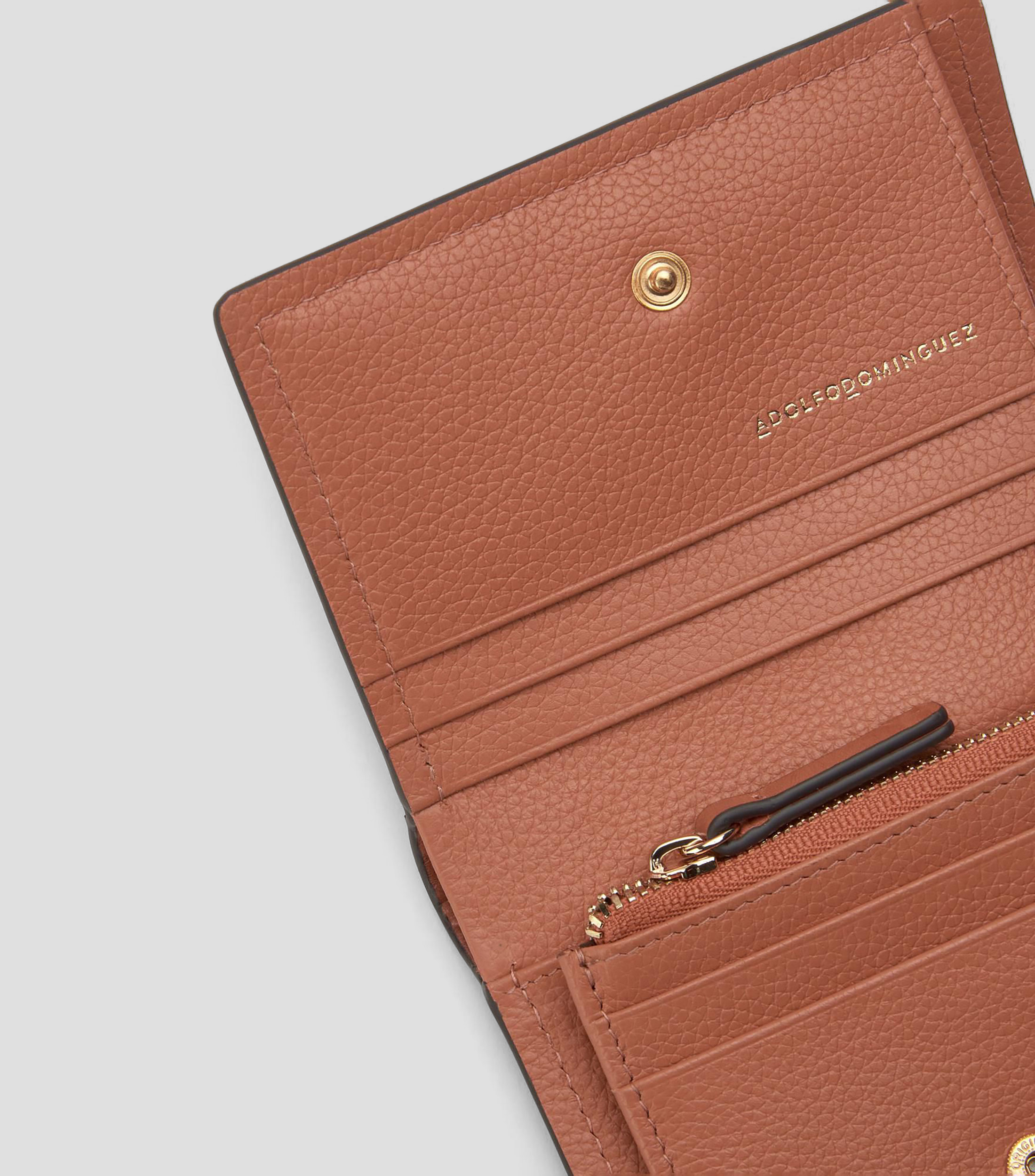 Cartera pequeña en piel con grabado efecto coco Mujer